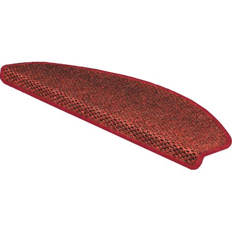 Stufenmatte Kalkutta Sisaloptik Rot 23,5 x 65 cm Halbrund (1/5)