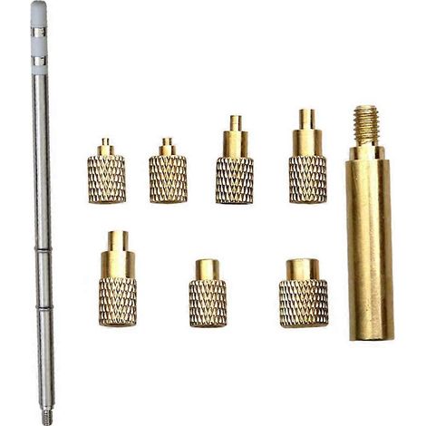 Pointe de fer à souder T12 pour écrous thermofusibles, pointe de fer à souder à filetage interne de type insert M2-M8, kit d'inserts pour écrous thermofusibles en laiton. (1/5)