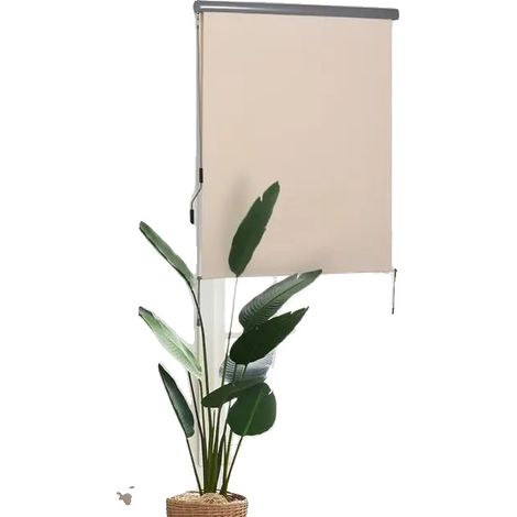 Store Extérieur, 2,5 m x 1,6 m, Aluminium, Polyester 280G/M², Protection UV UV50+, Crème (1/5)