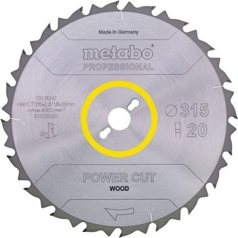METABO Sägeblatt "power cut wood - professional", 254x2,4/1,8x30, Z24 WZ 5° neg. (628220000) (1/2)