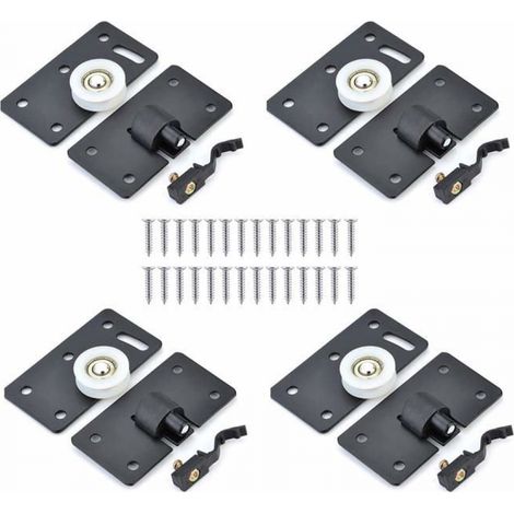 Lot de 4 roulettes en nylon pour portes d'armoire, penderies, portes coulissantes et petits meubles (1/5)