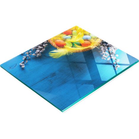 Planche à découper et à servir décorative en verre, panier de Pâques, 60 x 52 cm (1/5)