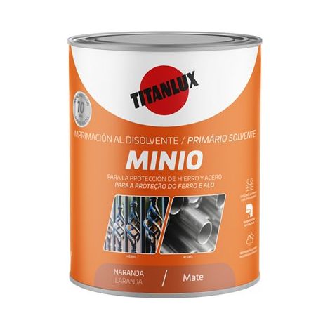Imprimación sintética antioxidante minio naranja mate 250 ml (1/3)