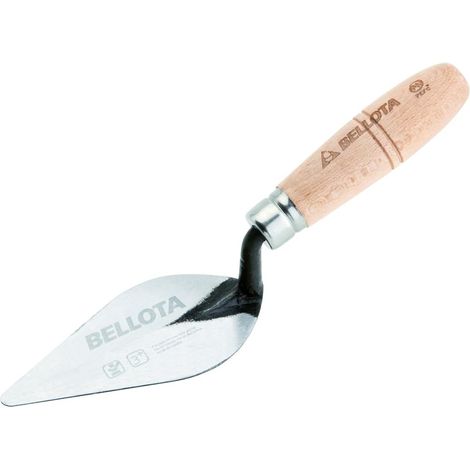 1 - Truelle - Acier Forgé - Finition Maçonnerie - Manche Bois Hêtre - Usage Professionnel - Naturel - 25,2x9,3x6,0 cm