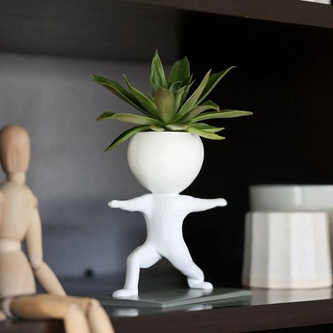 Figurine Resine - Plante Grasse Potée - Tapis Roulant Fitness - Décoration Bureau Intérieur - 1 Pièce (1/5)
