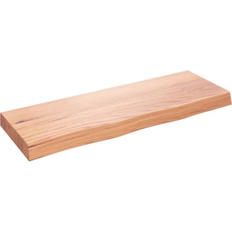 Étagère murale  Étagère flottante marron clair bois chêne massif traité (1/5)