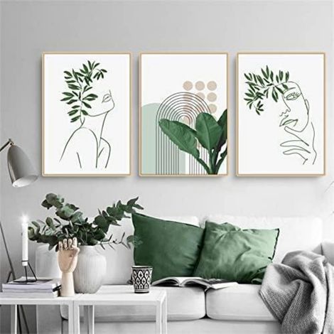 Poster 3teilig bohemian Pflanze grün Wohnzimmer B 21x30cm (1/5)