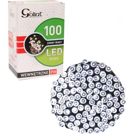 Anello luminoso per albero di Natale con 100 LED, luce bianca fredda, lunghezza cavo 1,5 metri, grado di protezione IP20 per uso interno. (1/5)