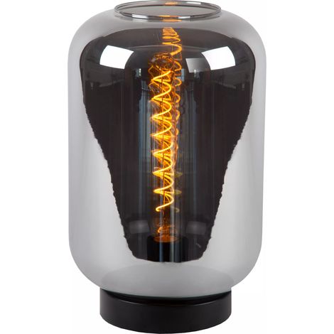 Lampada da tavolo Joanet Lucide vetro fumé nero E27 (1/5)