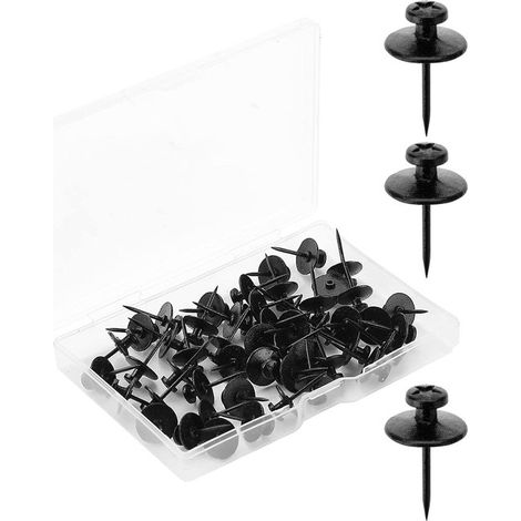 Clavos dobles para colgar fotos, 50 unidades, negros, clavos para fotos, chinchetas de pared, clavos de pared para colgar, colgadores de fotos (1/5)