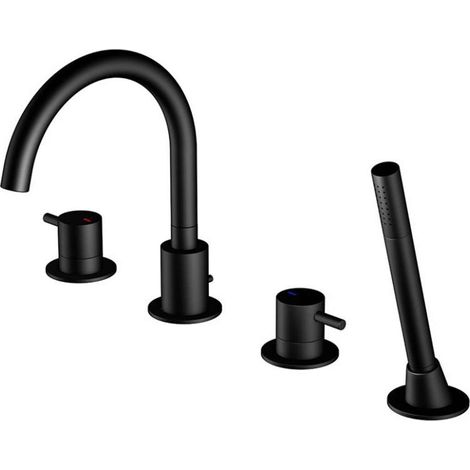 Steinberg 100 - Miscelatore bordovasca, montaggio a 4 fori, nero opaco 100 2400 S (1/3)
