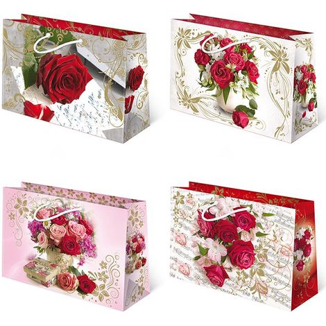 Dekorative Tasche paw th-120 romantisches Rosenmuster 25,5x33 cm