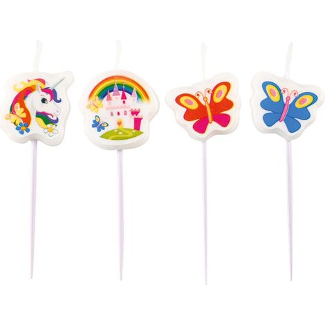Mini bougies licorne, lot de 4. (1/3)