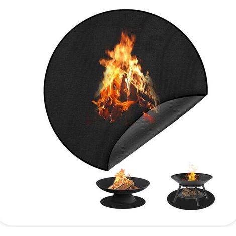 120cm Tapis de Brasero Rond, Tapis Barbecue Sol Exterieur, Tapis Ignifuge, Imperméable, Résistant à l'huile, Tapis de Sol Anti-Feu pour Protection de Cheminée, Sol, BBQ et Braséros, Pelouse (1/5)