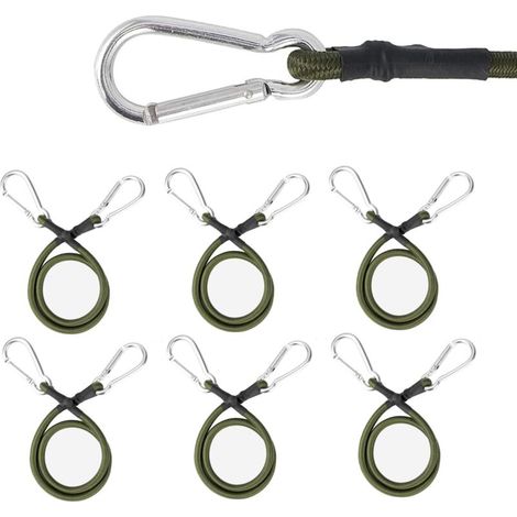 Bardusch-Lot de 5 tendeurs en caoutchouc de 60 cm avec mousqueton, pour auvents, bâches et bagages (1/5)