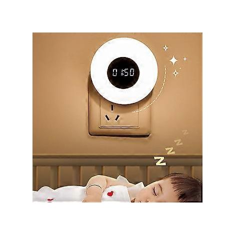 Rundes Nachtlicht mit Timer, platzsparend, 2-in-1, verstellbar, ABS-Gehäuse, 3 Farben