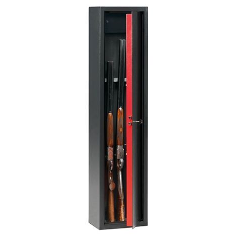 Armadio portafucili 5 posti 31,5x22x138 cm con tesoretto interno portamunizioni serie Technosafe