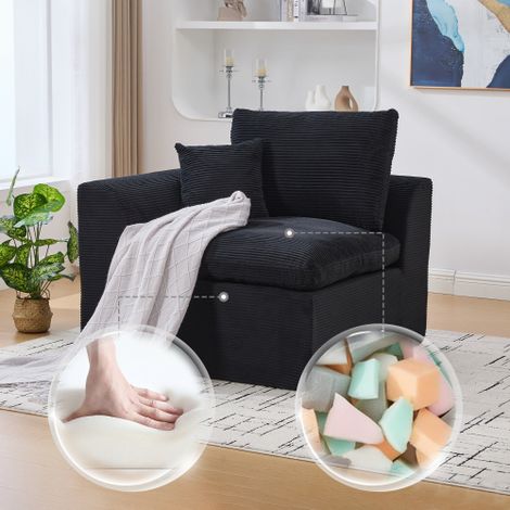 Divano moderno minimalista in tessuto, divano monoposto da soggiorno, poltrona morbida e comoda con cuscini. Disponibile con cuscini. Divano relax in stile nordico. Si consiglia di acquistare due diva
