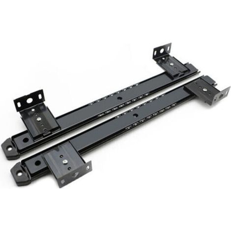 Lntyq – Coulisse à roulement à billes pour tiroir clavier – Réglable 35 à 575 mm – Acier zingué noir – Kit de 2 unités pour bureau