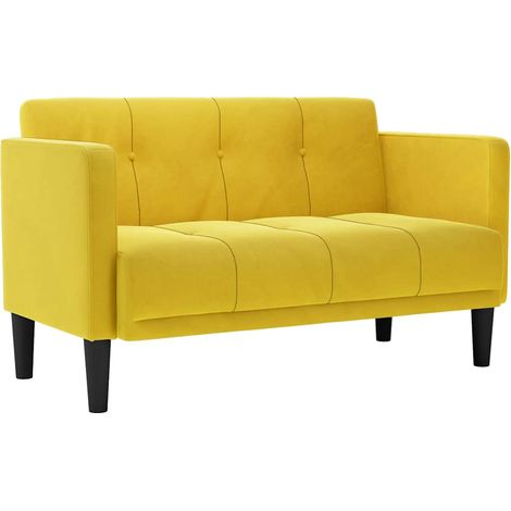 vidaXL Divano Divanetto Giallo 111 cm in Velluto (1/5)