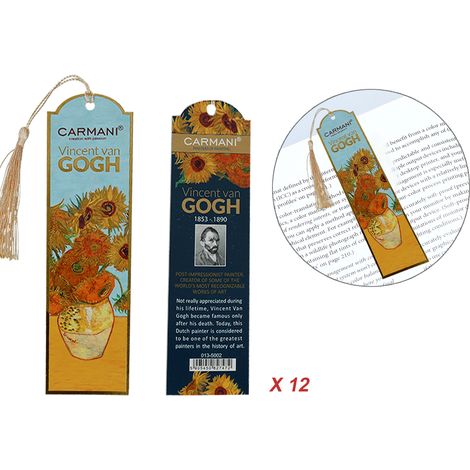 Set di 12 segnalibri PER il libro VAN Gogh Girasoli regalo PER il lettore (1/4)