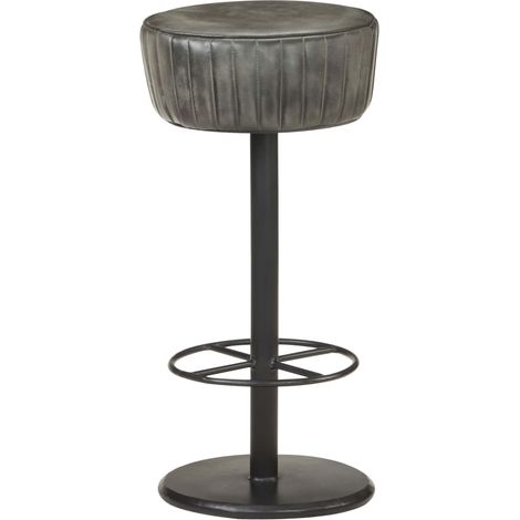 Tabouret de bar Gris Cuir véritable