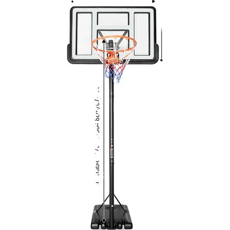 Aro de baloncesto, altura ajustable, diseño duradero, BLANCO (1/2)