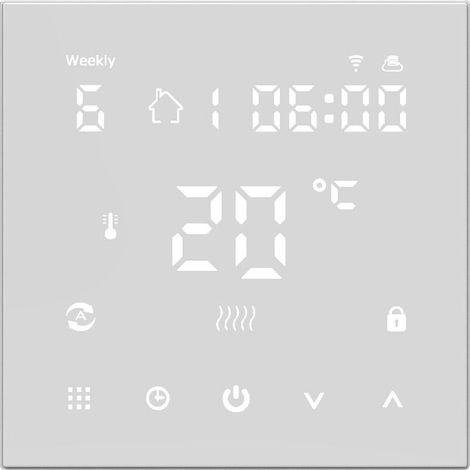 HY607 LCD digital display smart temperature controller with WIFI phone app and voice control for electric underfloor heating, multi-purpose programmable tool (1/5)