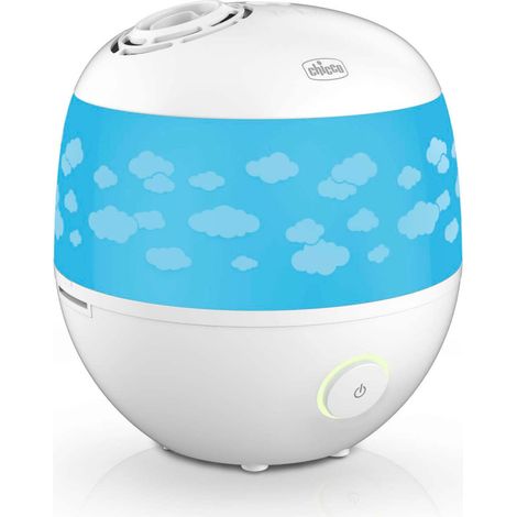 Chicco 9595000000 Humi Hot Advance Umidificatore a Vapore Caldo Autonomia 7 Ore Spegnimento Automatico Contenitore Essenze colore Bianco Blu (1/5)