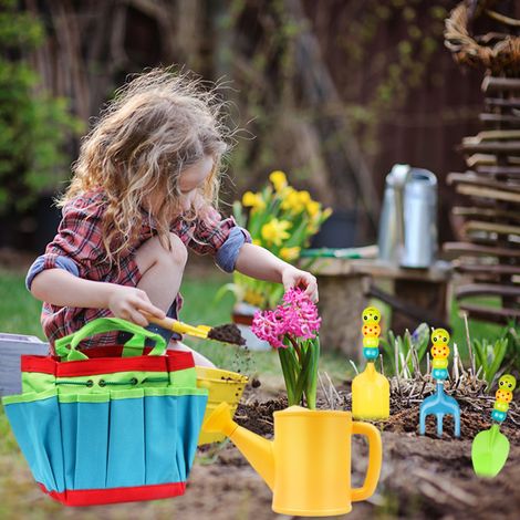 Kit de jardinage multifonctionnel 9 pièces pour enfants, mini-outils de jardinage, cadeau idéal pour les petits passionnés de jardinage. (1/5)