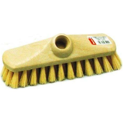 Brosse Lave-Pont Polypropylène Gamme eco - Monture Polypro Imputrescible - Fibres Ondulees - Douille Filetee - Lavage Sol Intensif - Made in France