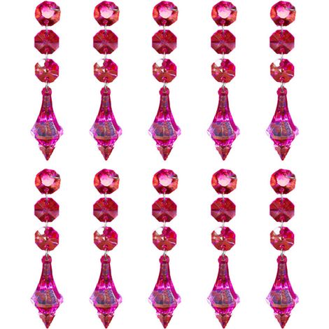 Bardusch-Lot de 10 prismes en cristal pour lustre, pendentifs en cristal acrylique et verre cristal. (1/4)