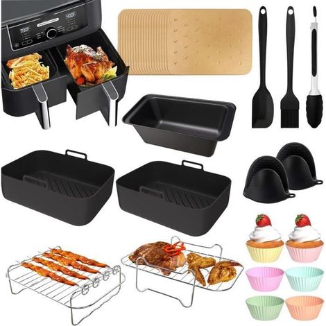 Accessori per friggitrice - MARSEE - Kit completo - Silicone - Griglie - Antiaderente (1/4)