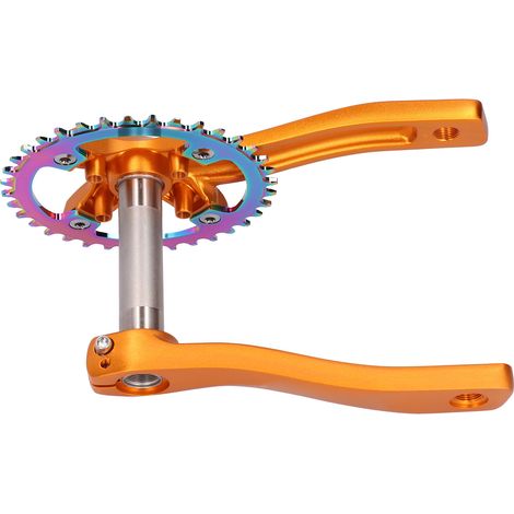Manivelle Vélo Fixie 36 Dents en Alliage Aluminium ZK-22 - Bras de Manivelle Doré pour Vélo Simple Vitesse (1/5)