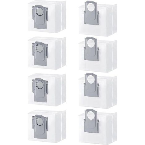 8pcs Sacs à Poussière Accessoires de Rechange pour Roborock S8/S8+/S8 Pro Ultra/S7 MaxV Ultra/S7 Pro Ultra/Q7+/Q7 Max/Q7 Max+/Q5+