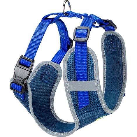 Ferplast NIKITA P Pettorina per cani in nylon traspirante con cuciture riflettenti. Varie misure e colori.. Variante M - Misure: A: 30-43 cm B: 38-55 cm 15 mm - Blu