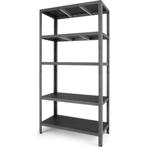 scaffale 5 ripiani in metallo grima "rako" nero portata 500 kg 100x40x188 cm (1/3)