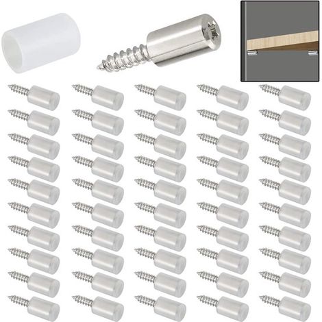 Tornillos autorroscantes, 50 unidades, 7,525 mm, Plateados, Metal, Cabeza Phillips, Con funda antideslizante transparente, armarios y roperos (1/5)