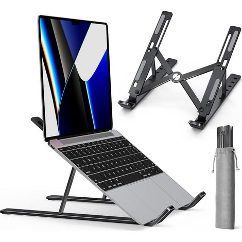 Laptopständer, vertikaler Laptopständer, Computer-/Tablet-Ständer, ergonomischer, faltbarer, tragbarer Aluminium-Tischständer, in 6 Winkeln verstellbar, geeignet für MacBook, iPad, HP, Dell, Lenovo vo