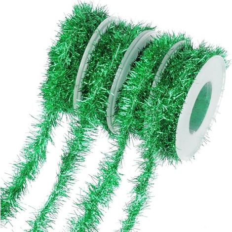 Rouleaux de 1,5 m de ruban pailleté métallisé pour guirlande de Noël, ruban pailleté pour mariage, vert (1/5)