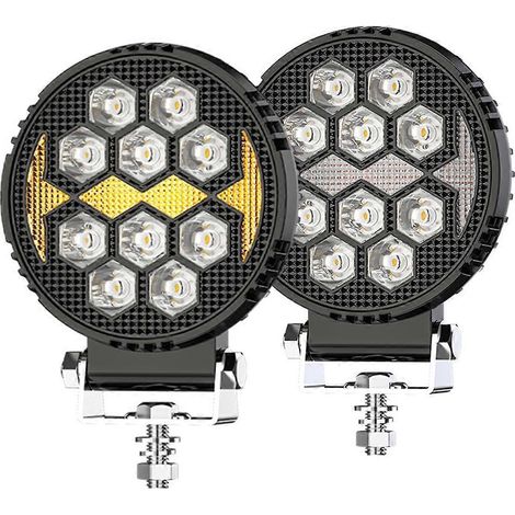 4-Zoll-LED-Arbeitsscheinwerfer für LKWs, runder, bernsteinfarbener, weißer und schwarzer Arbeitsscheinwerfer (1/5)