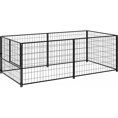 Perrera de acero negro 200x100x70 cm vidaXL