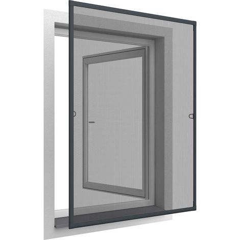 Moustiquaire de fenêtre 100 x 120 cm – Aluminium et fibre de verre – Système de fixation ressorts d'accrochage – Adaptable par recoupe – Easy Life (1/4)