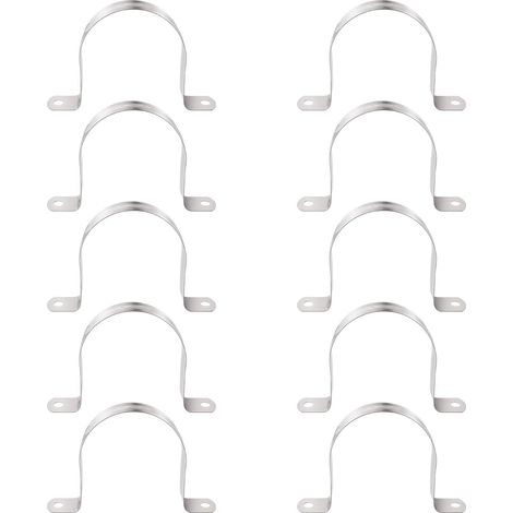 10 Pièces Ø 63mm Clips Câble 2 Trous Fixation en Acier Inoxydable, Colliers de Serrage en U, Support de Selle en U à Deux Trous, pour Tuyaux et Câbles (1/5)