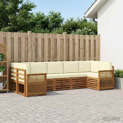 vidaXL Ecksofa Set mit Kissen 6 pcs Natur und Creme (1/5)