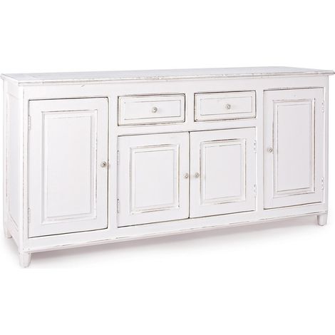 Credenza "Colette" in legno di mango massiccio, con schienali e laterali in mdf, stile rustico -4 Ante - 2 Cassetti (1/5)