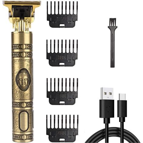 Tondeuse à cheveux et à barbe électrique pour hommes, rechargeable par USB, sans fil, pour les soins personnels. (1/5)
