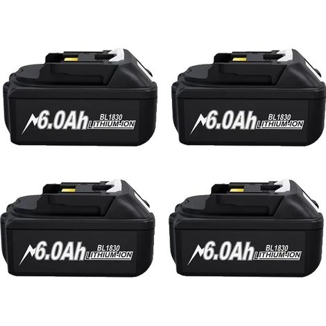 Batterie lithium-ion, 18V, capacité de 6000mAh, 6.0AH-4 PCS (1/2)