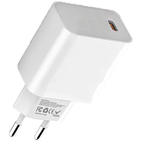 Chargeur rapide 20 W pour iPhone (USB-C) - Adaptateur mural universel pour iPhone, iPad, MacBook et Samsung avec charge rapide