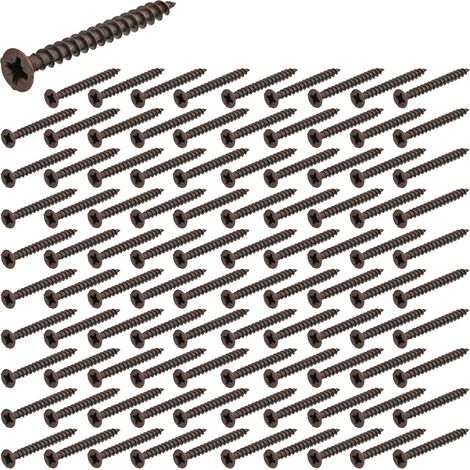 100x vis cruciforme PZ à tête fraisée M4x40mm filetage complet brunie bronze (1/2)